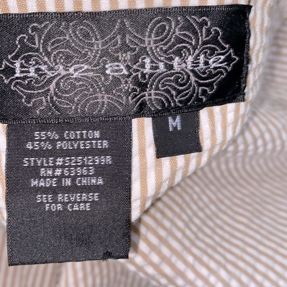 Live a Little tan and white striped jacket size medium - Picture 3 of 5